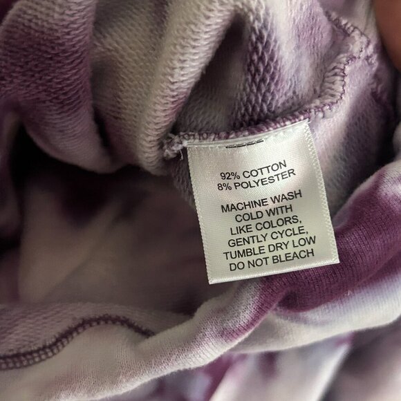 Cobble Lane Cropped Purple Tie Dye Sweatshirt Women Size Large Cotton Blend - Picture 6 of 6